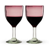 Segunda Vida Rosado Recycled Stemmed Wine Glasses, Set of 2