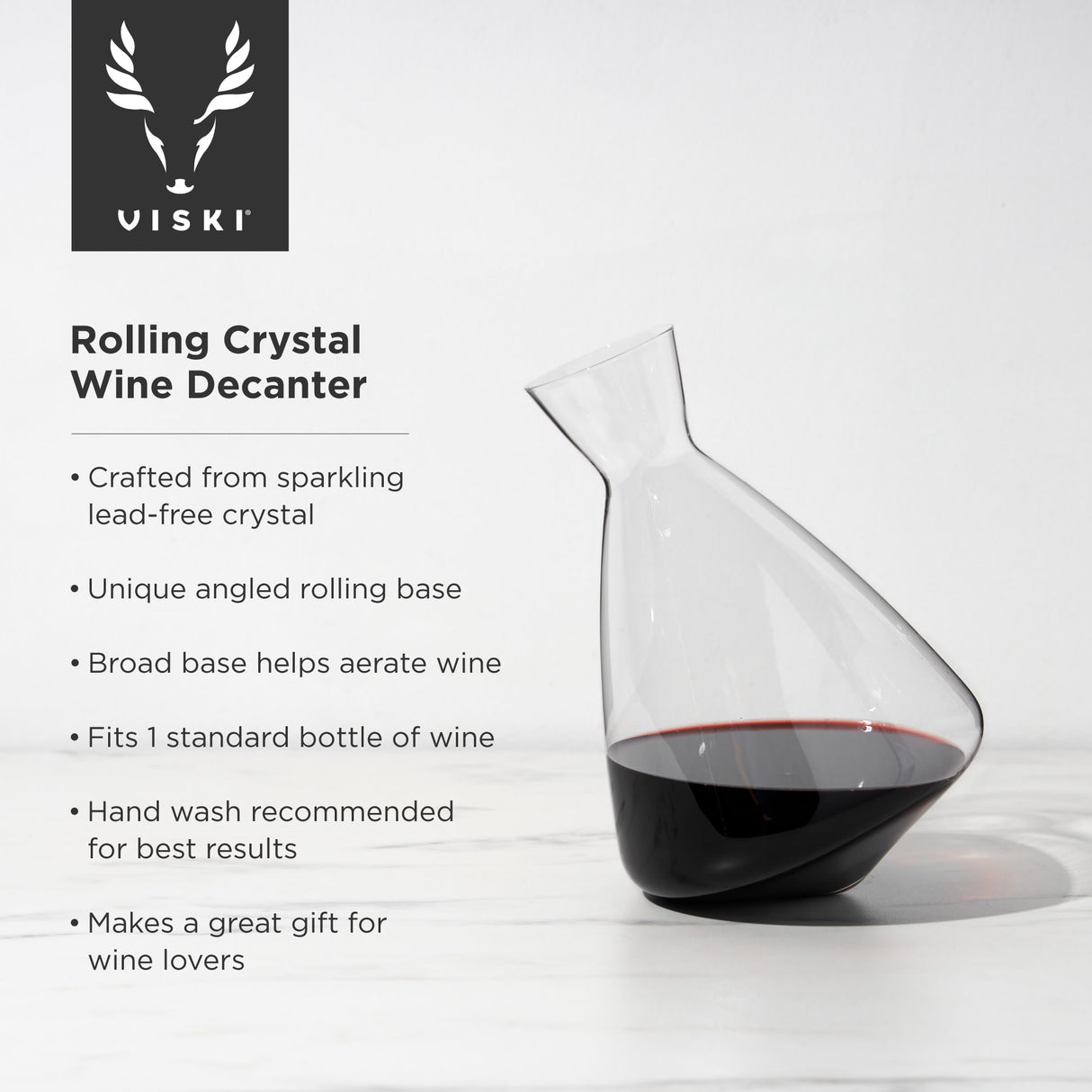 Rolling Crystal Wine Decanter