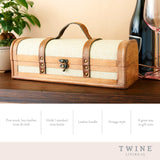 Single Bottle Vintage Striped Trunk Wine Box