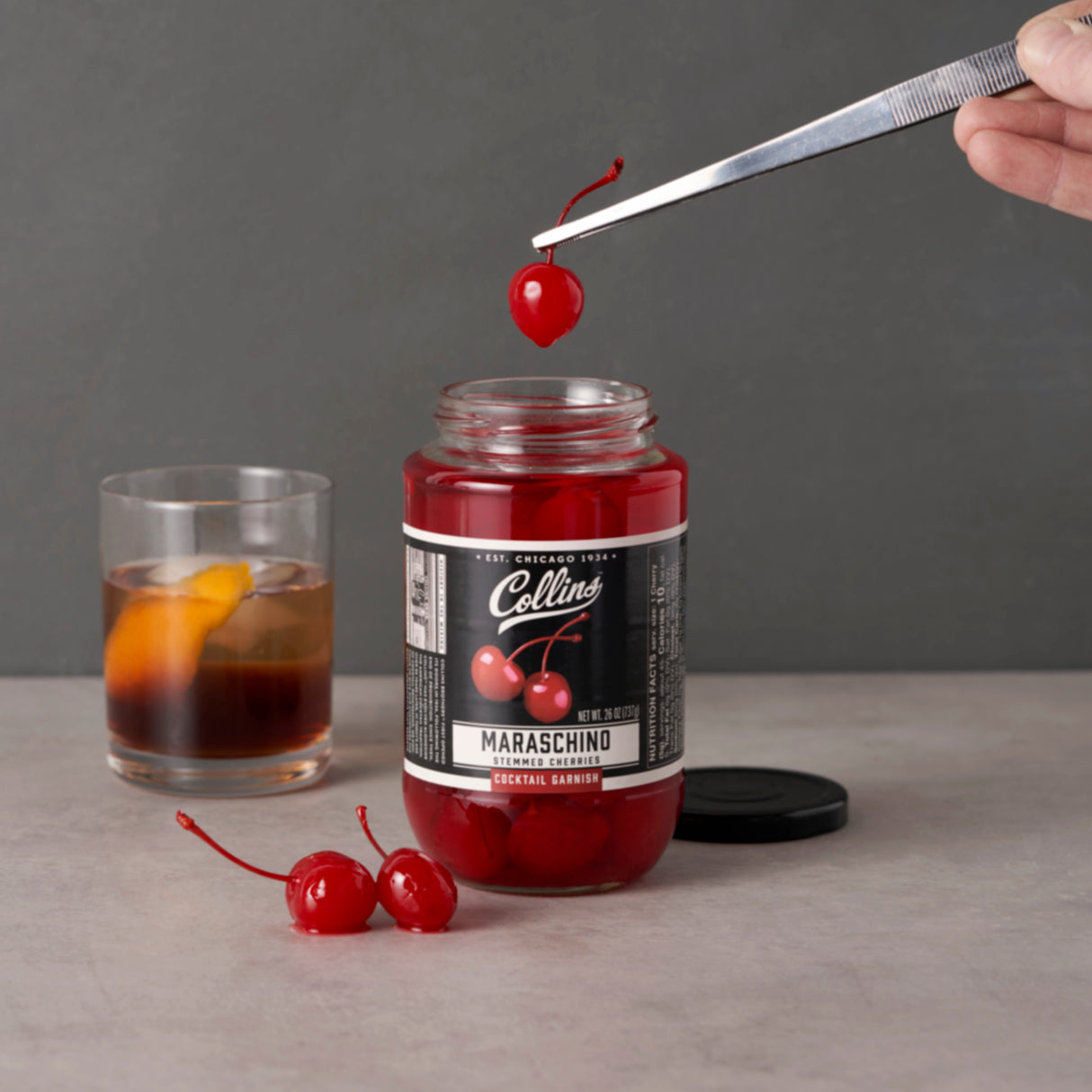 Stemmed Cocktail Cherries, 26 oz