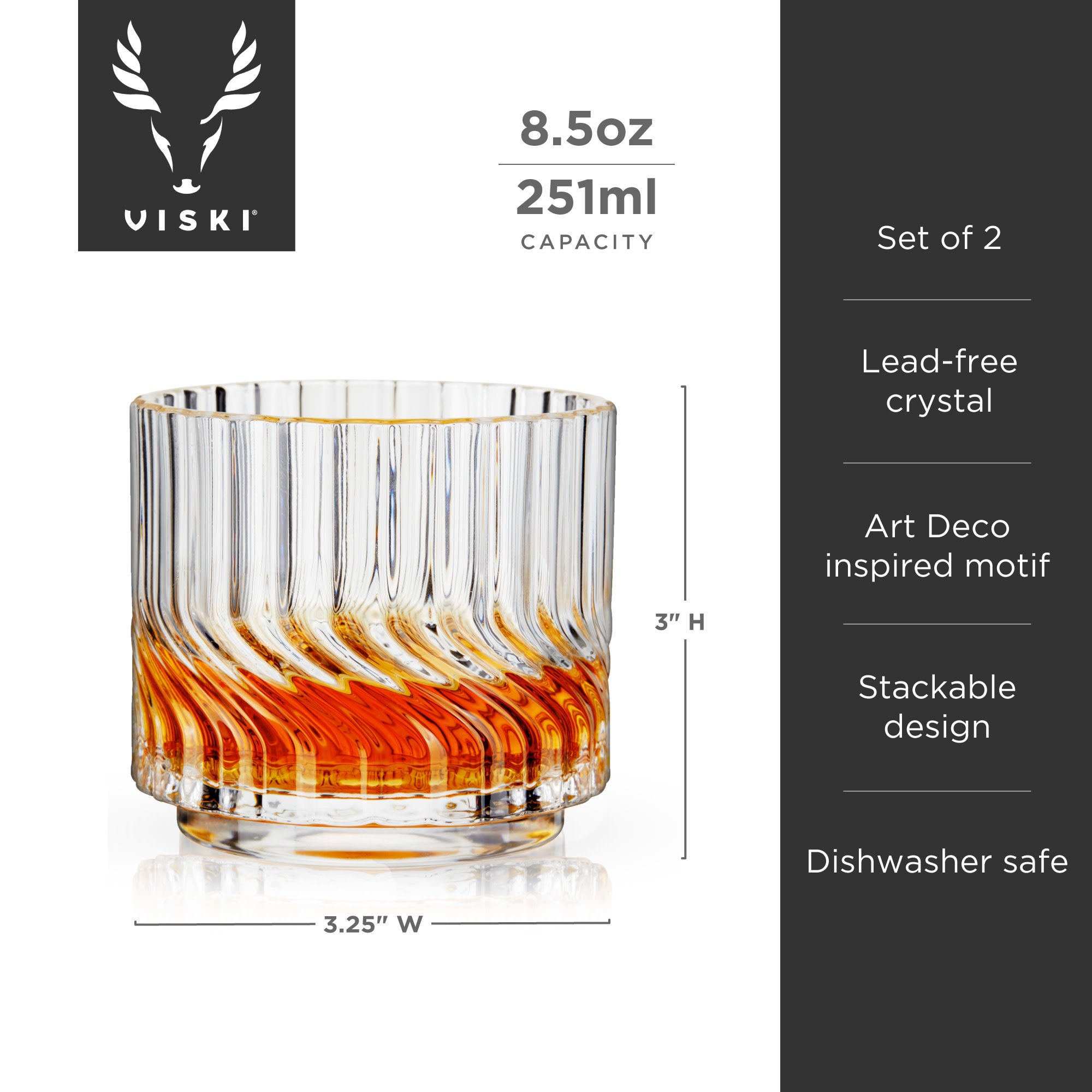 Zephyr Crystal Lowball Tumblers, Set of 2 - Thumbnail 5