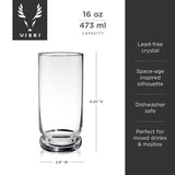 Mercury Crystal Highball Glasses, Set of 2