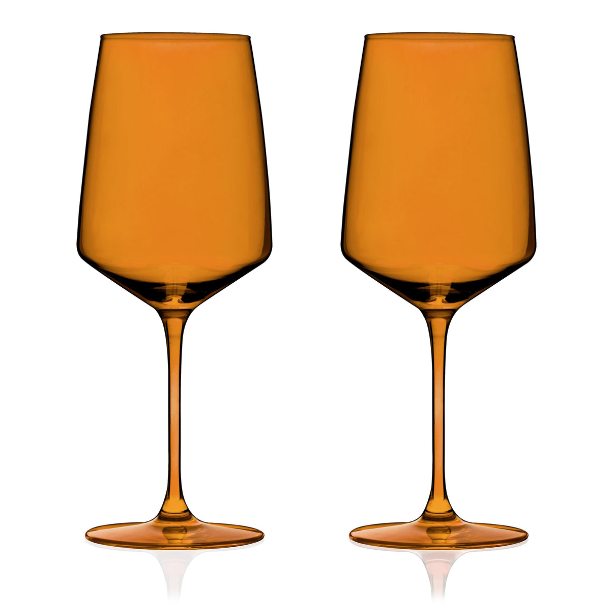 Reserve Nouveau Crystal Wine Glasses in Amber, Set of 2