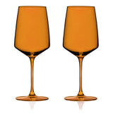 Reserve Nouveau Crystal Wine Glasses in Amber, Set of 2