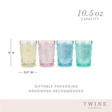 Shatterproof Acrylic Embossed Tumblers in Assorted Colors, Set of 4
