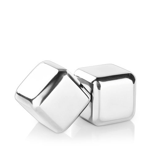 Glacier Rocks Large Cubes in Stainless Steel, Set of 2