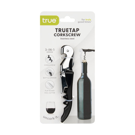 Truetap Waiter's Corkscrew with Straight Blade in Black