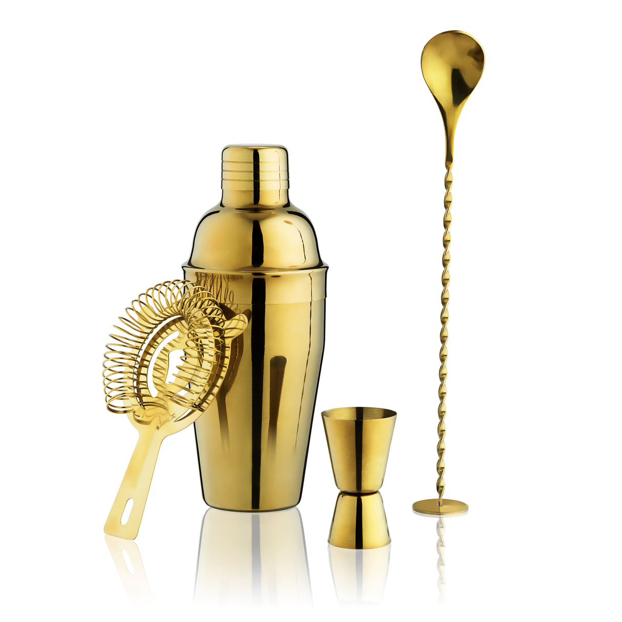 4-Piece Mixologist Barware Set in Gold