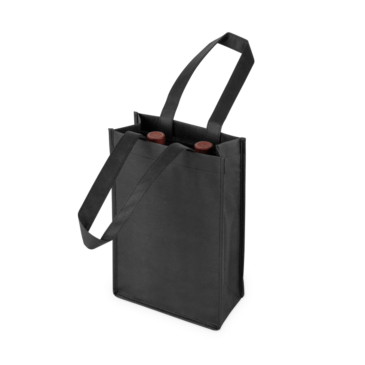 2-Bottle Non-Woven Tote in Black