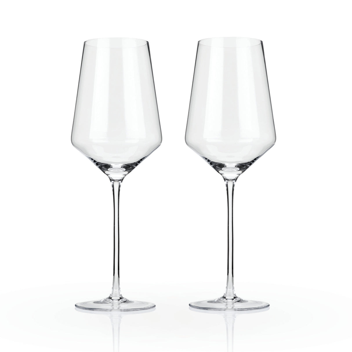 Raye Crystal Angled Bordeaux Glasses, Set of 2