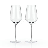 Raye Crystal Angled Bordeaux Glasses, Set of 2