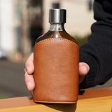 Admiral Parker Leather-Wrapped 7 oz Glass Flask