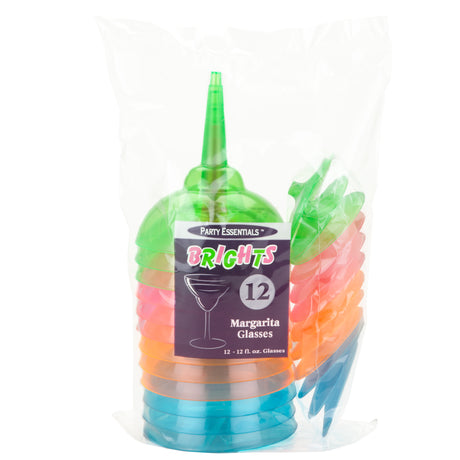 Party Essentials Neon 12 oz Margarita Cups, Set of 12