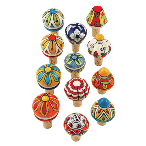 Ceramic Bottle Stopper in Assorted Designs, Bulk