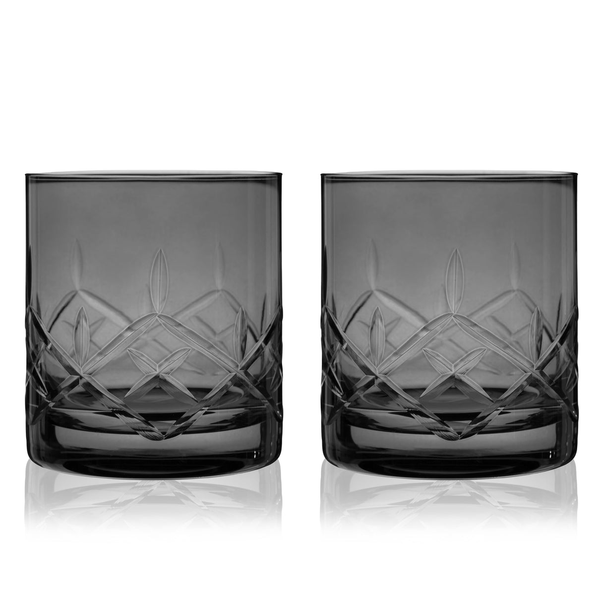 Admiral Crystal Rocks Glasses in Smoke, Set of 2