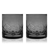 Admiral Crystal Rocks Glasses in Smoke, Set of 2