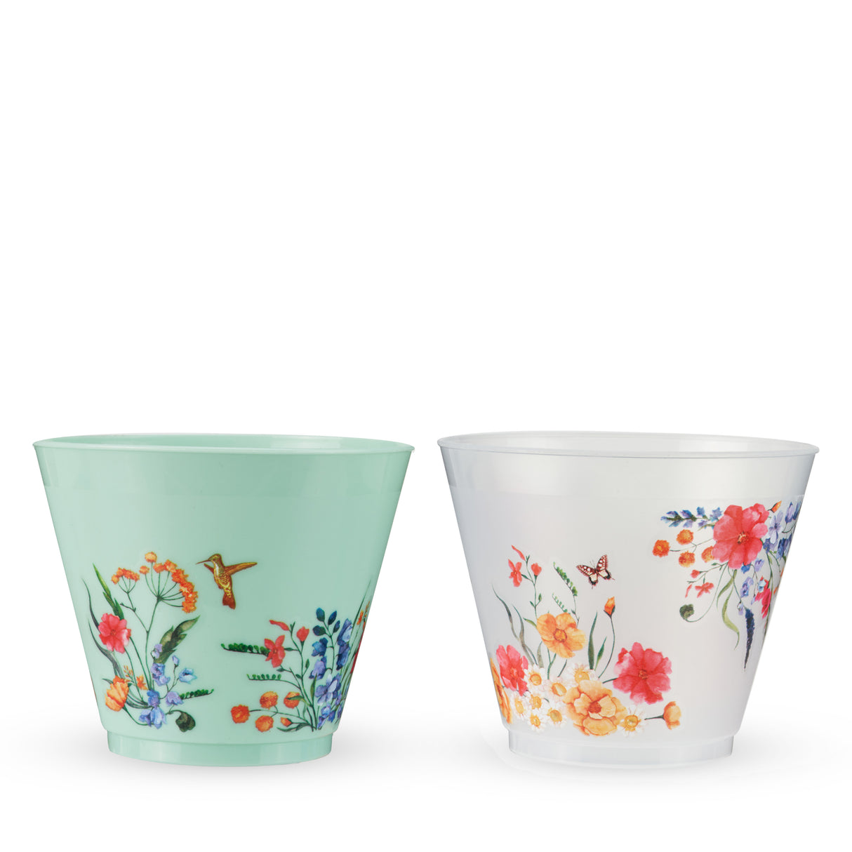 Spring Floral Frosted Cups, Set of 12