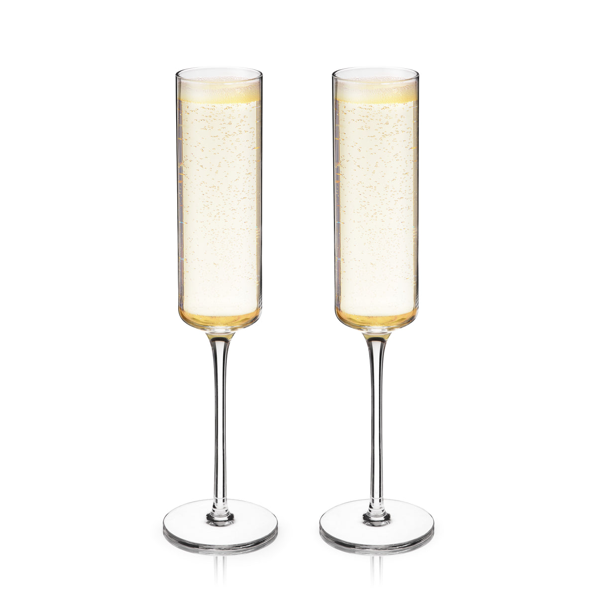 Laurel Crystal Champagne Flutes, Set of 2