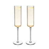 Laurel Crystal Champagne Flutes, Set of 2