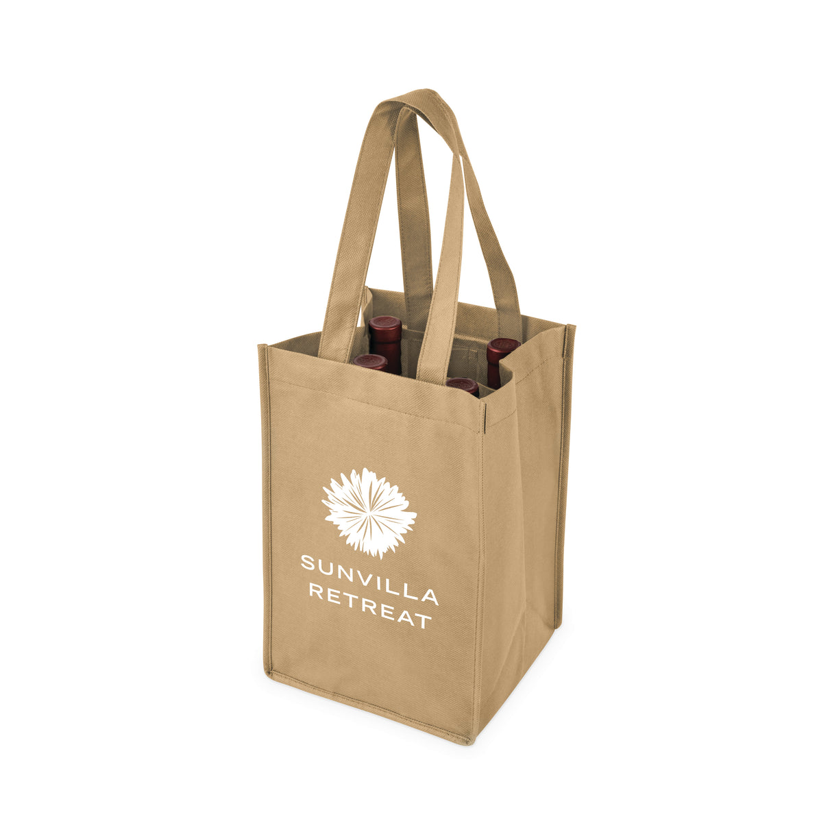 4-Bottle Non-Woven Tote in Beige