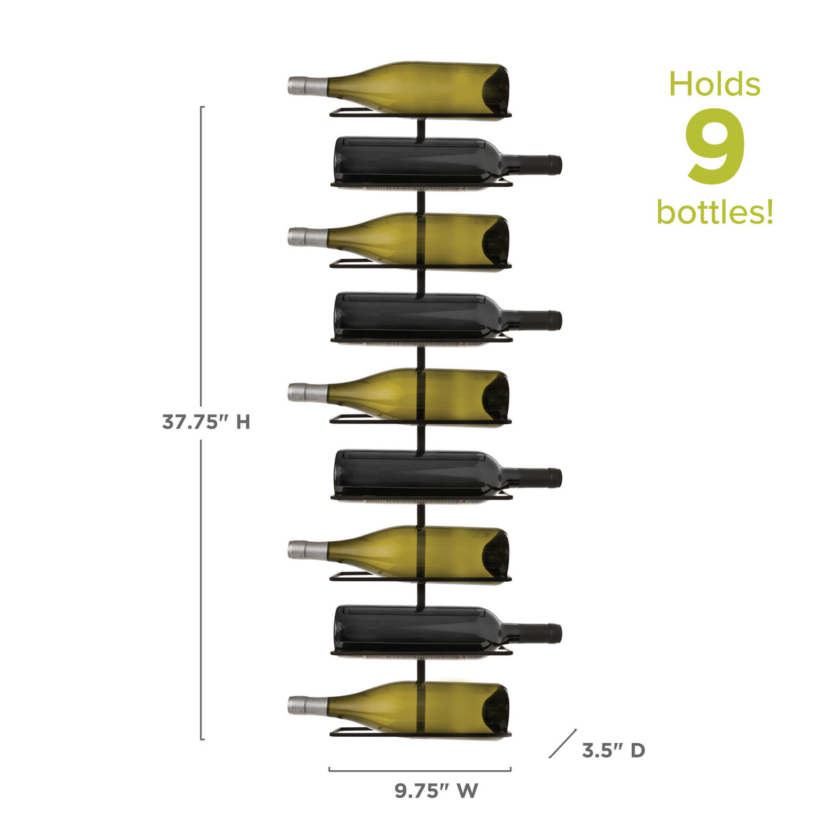 Align Wall-Mounted 9-Bottle Wine Rack