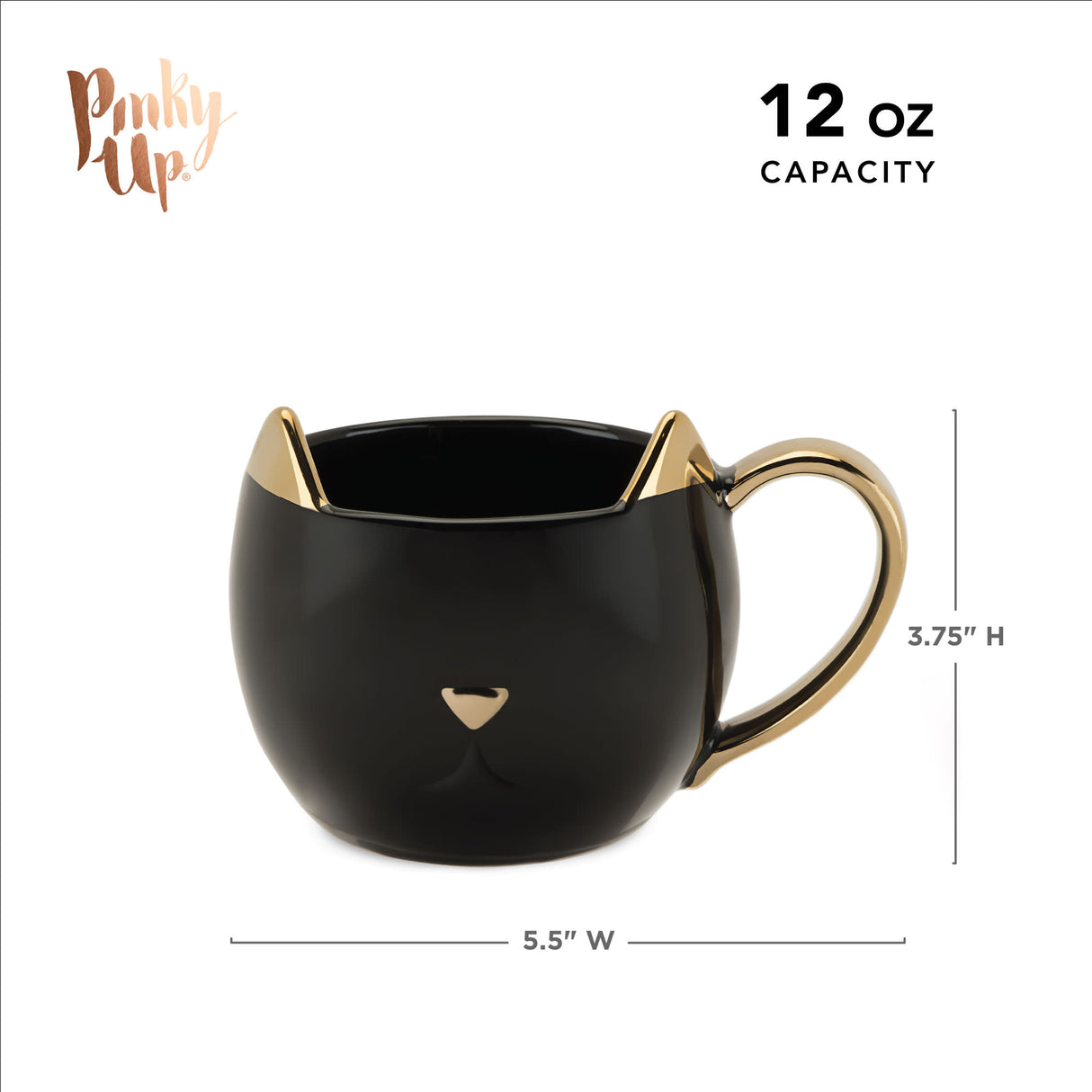 Chloe Cat Mug in Black