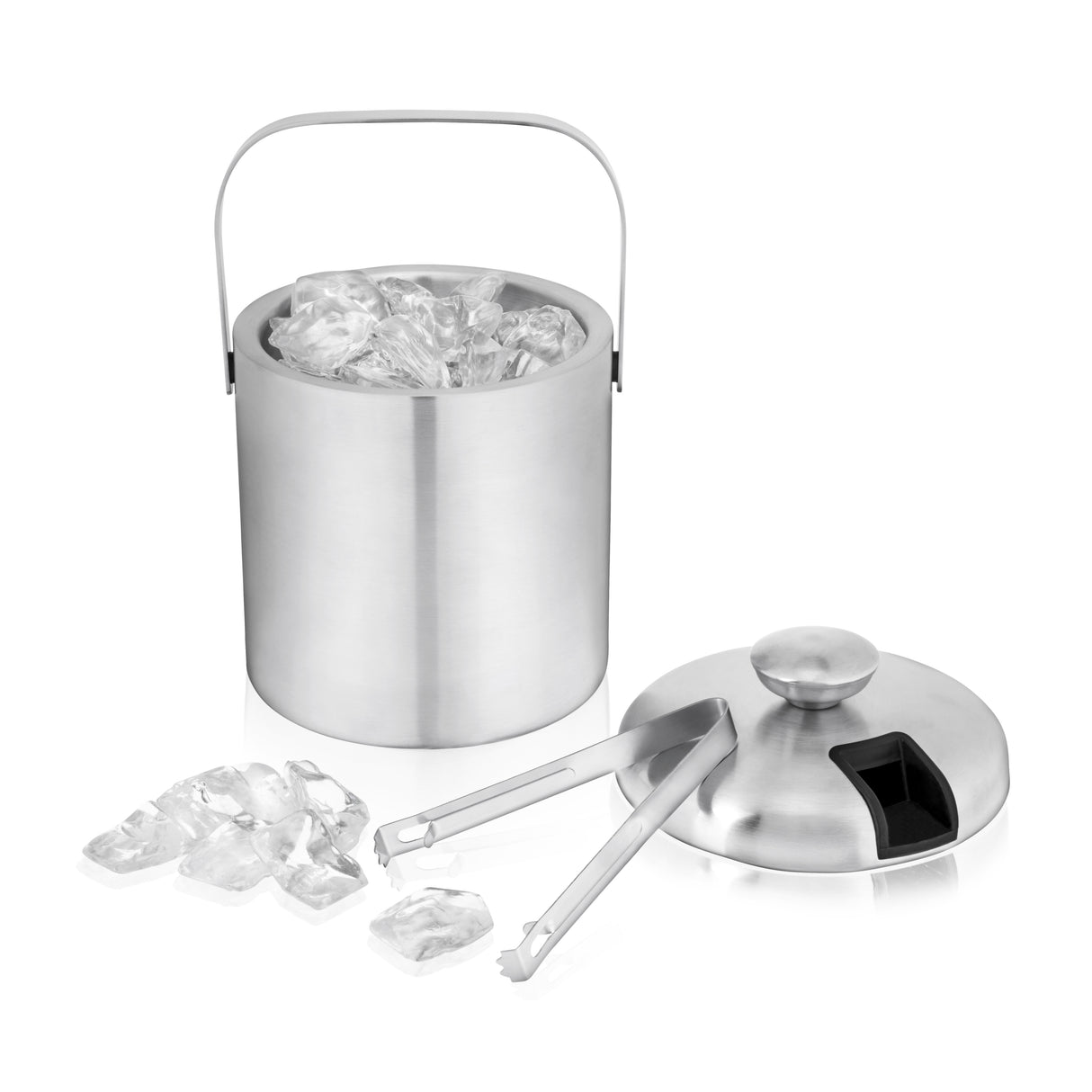 Double Walled Stainless Steel Ice Bucket with Tongs