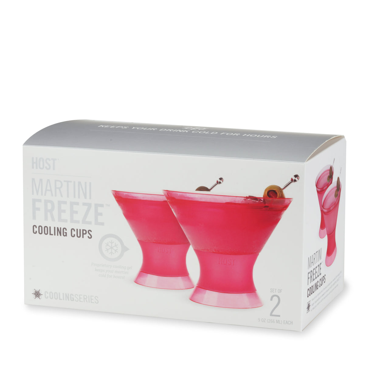 Martini FREEZE Cooling Cup in Punch Pink, Set of 2