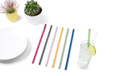 Savoy Silicone Straws with Cleaning Brush, Set of 6