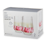 Wine FREEZE XL Cooling Cup in Pink Camo, Set of 2