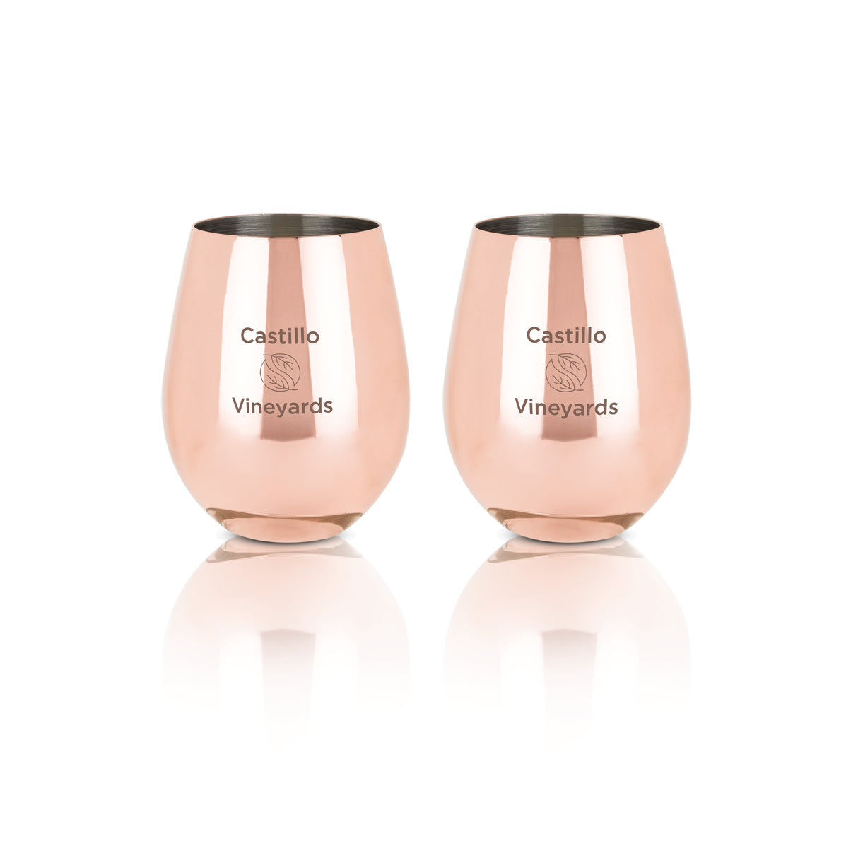 Summit Stemless Wine Glasses in Copper, Set of 2