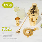 4-Piece Mixologist Barware Set in Gold