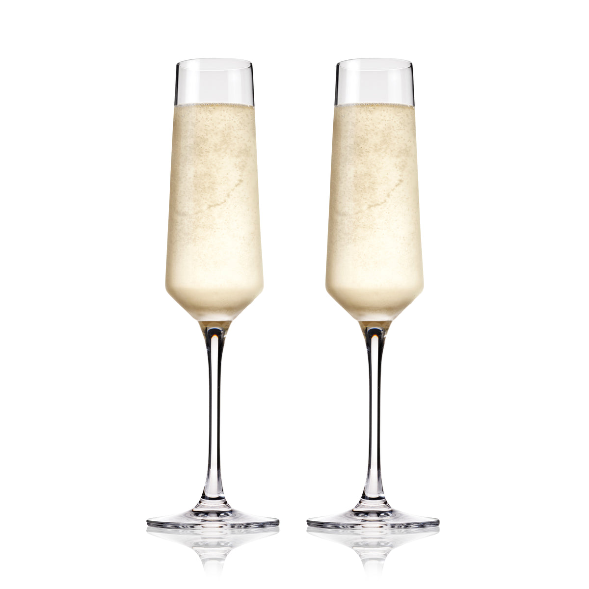 Raye Crystal Angled Champagne Flutes, Set of 2