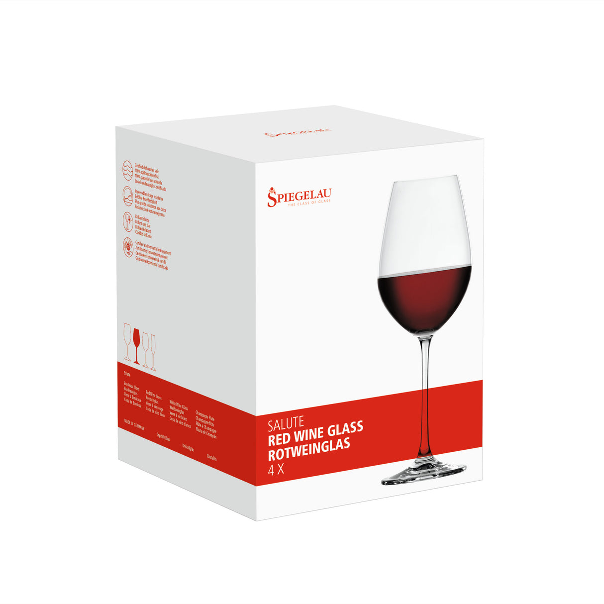 Salute Red Wine Glass, Set of 4