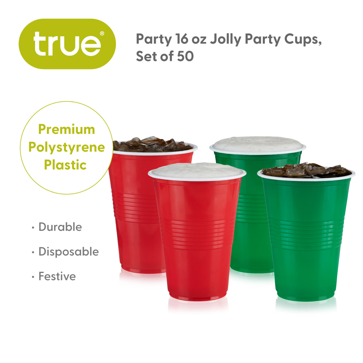 Party 16 oz Jolly Party Cups, Set of 50