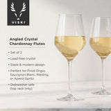 Raye Crystal Angled Chardonnay Glasses, Set of 2