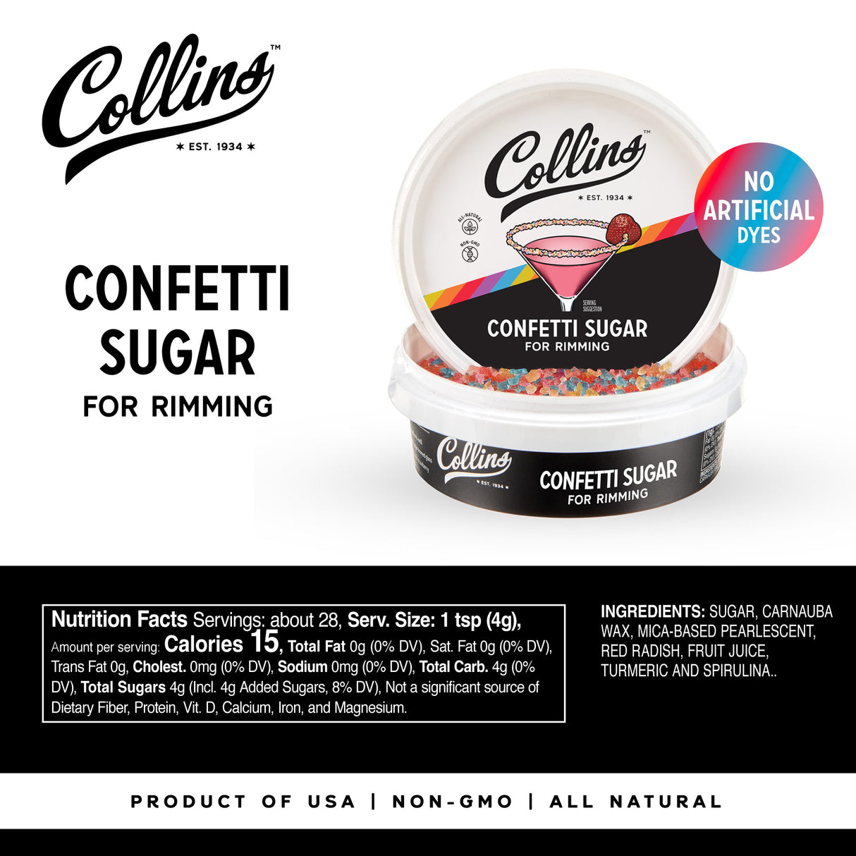 Confetti Rimming Sugar, 4 oz