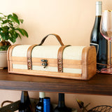 Single Bottle Vintage Striped Trunk Wine Box