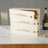 Newlywed's Anniversary 3-Bottle Wooden Wine Box