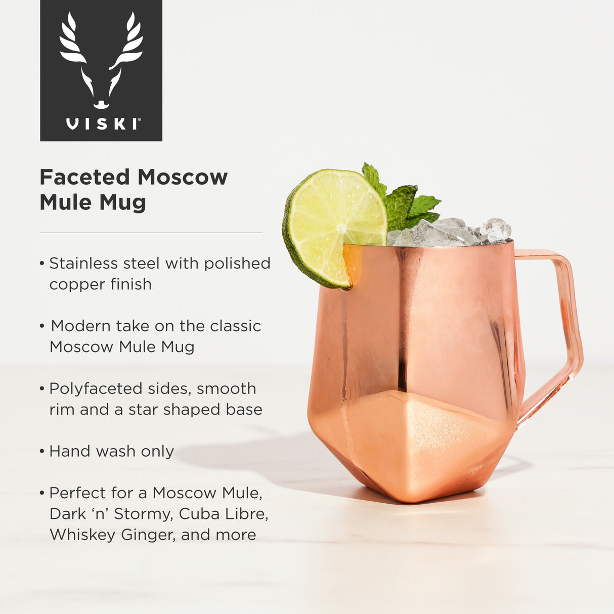 Seneca Faceted Moscow Mule Mug in Copper