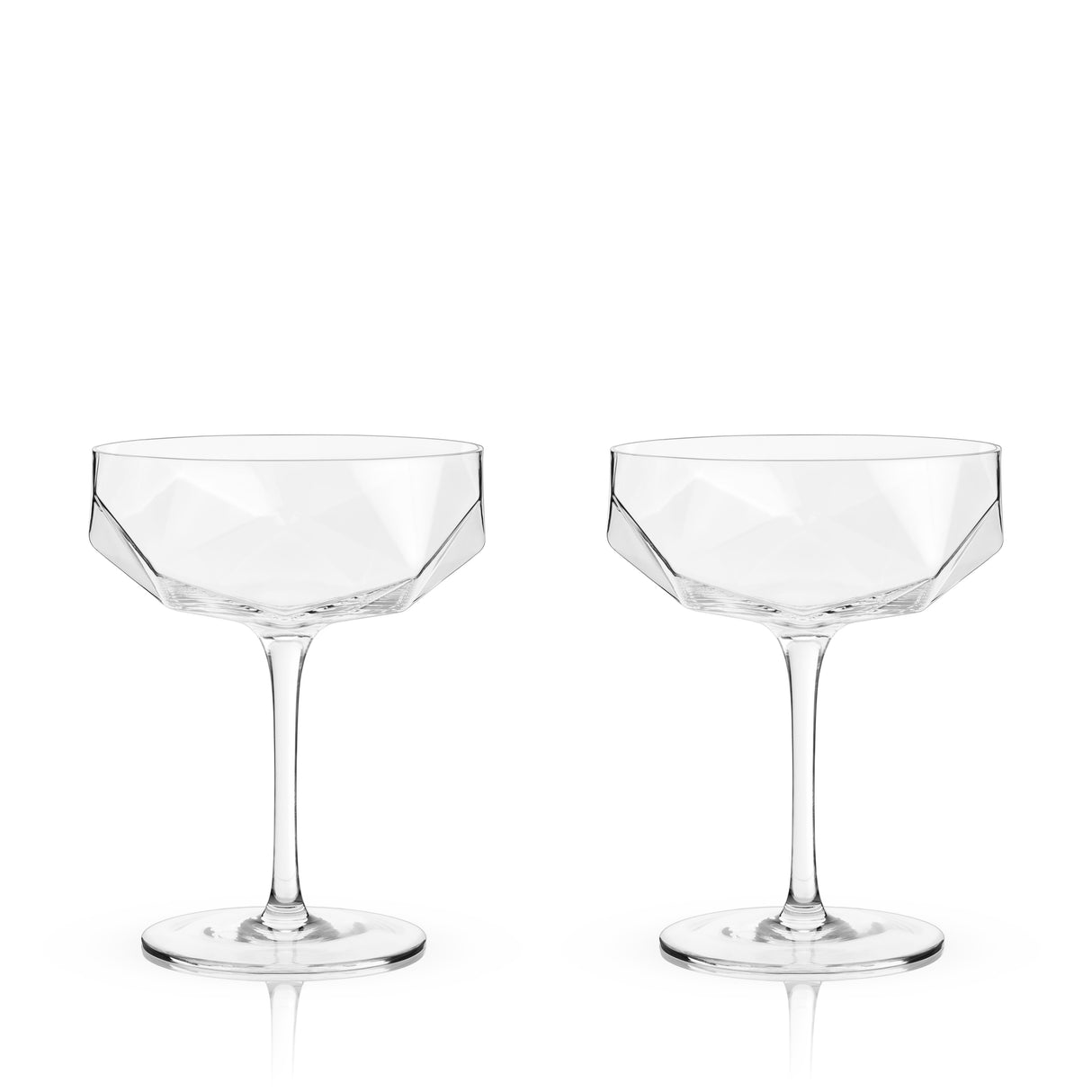 Seneca Crystal Faceted Coupes, Set of 2