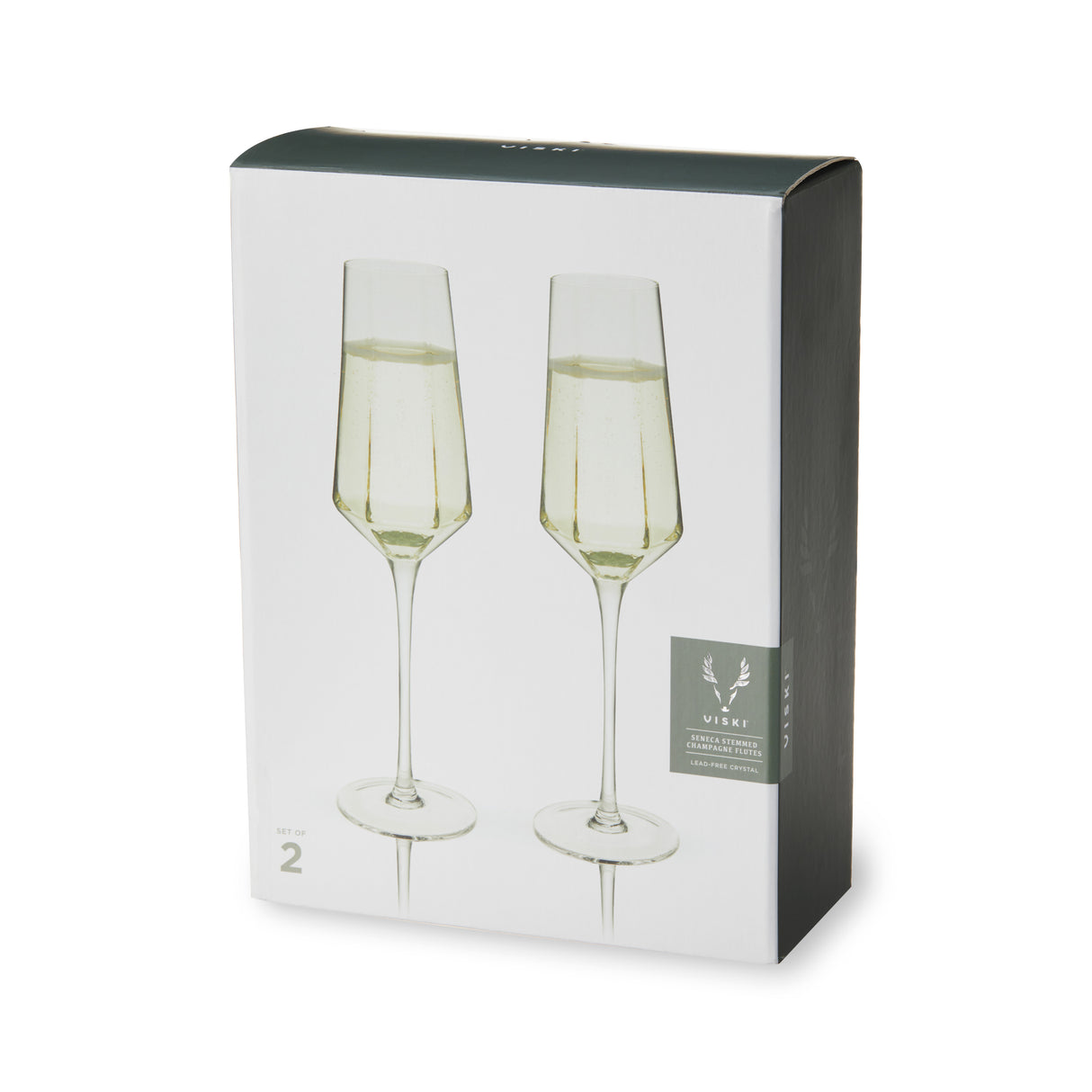 Seneca Crystal Stemmed Champagne Flutes, Set of 2