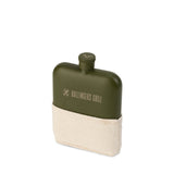 Army Green 6 oz Stainless Steel Flask with Canvas Pouch