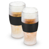 Beer FREEZE Cooling Cup in Black, Set of 2