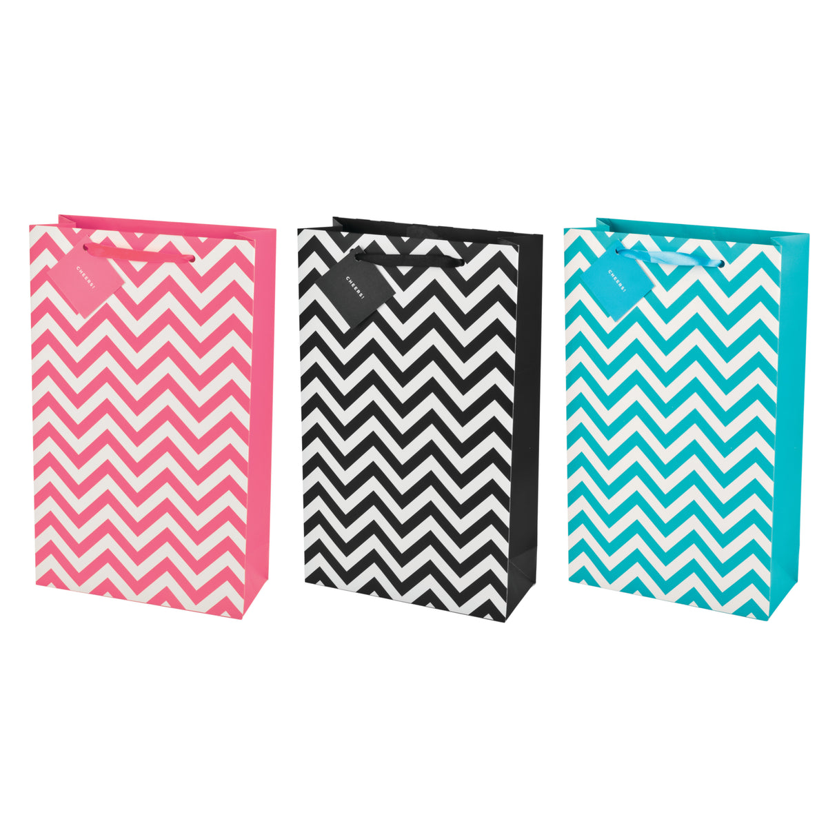 Chevron Two Bottle Wine Bag in Assorted Colors