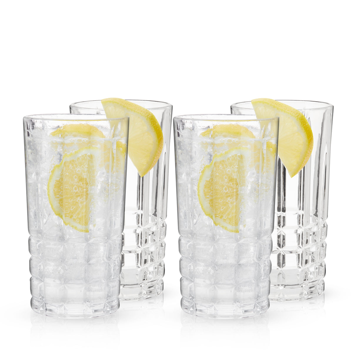 Highland Crystal Highball Tumblers, Set of 4