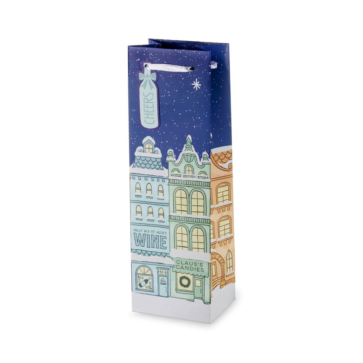 Merry Winter Village Single Bottle Bag