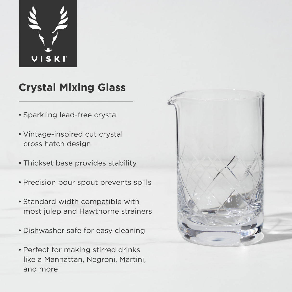 Viski Professional Crystal Mixing Glass