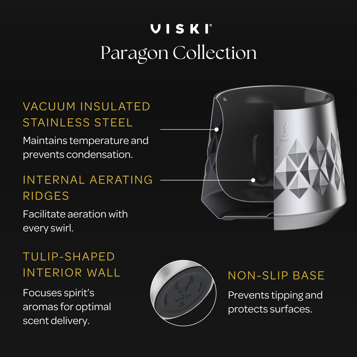 Paragon Stainless Steel Whiskey Taster in Platinum