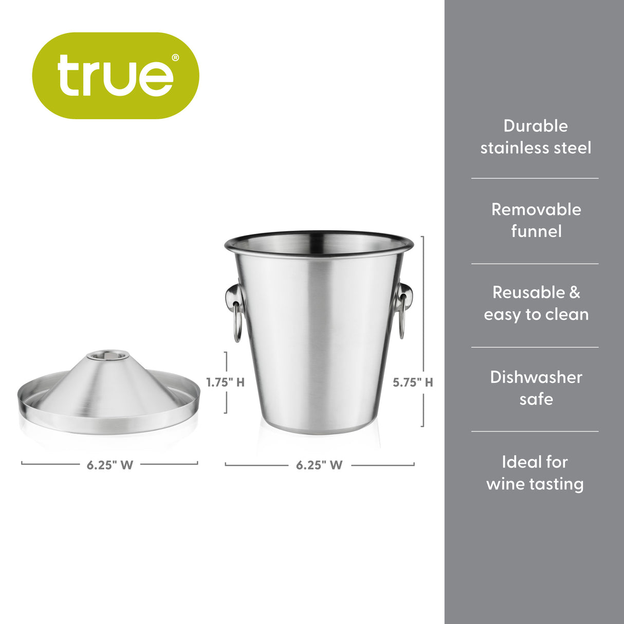 Savor Stainless Steel Wine Tasting Dumb Bucket, Bulk